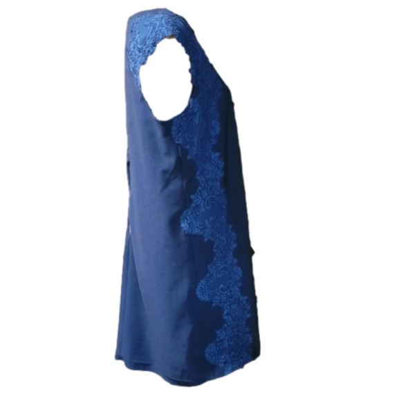 Maggie London Navy Dress. Lace & Back Zipper. Size 14. Great used condition. - Picture 3 of 5